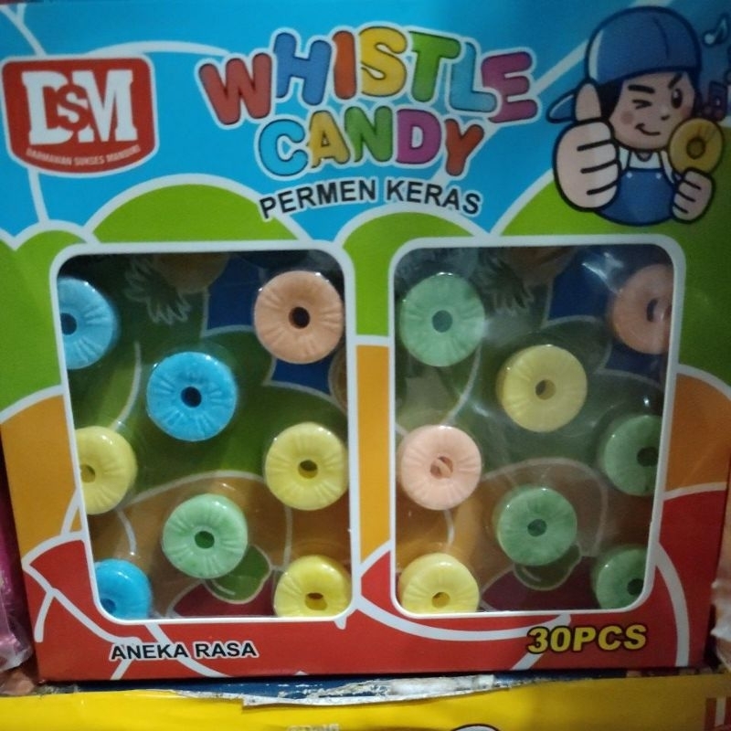 whistle candy permen keras aneka rasa isi 30 pcs