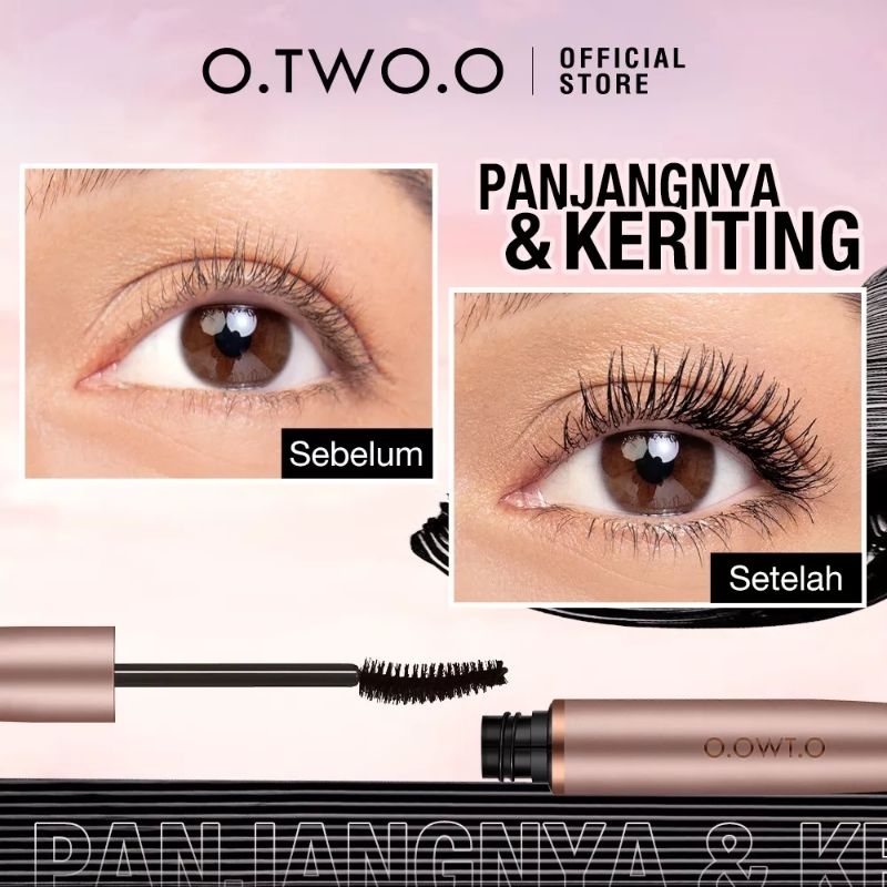 O.TWO.O GOLD MASCARA WATERPROOF LONG LASTING / MASCARA O.TWO.O FIBER LASH BOLD HITAM ANTI AIR DAN BADAI