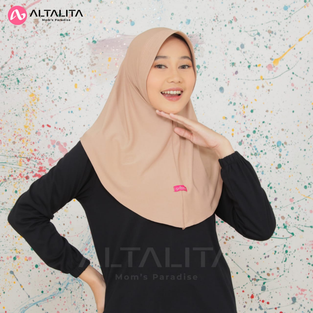 Altalita - Jilbab Bergo Sport Penguin Size S Hijab Instan Qiara Jersey Premium Kerudung Instan pet Tebal Menutup Dada Cocok Untuk Sekolah Olahraga Volly Futsal Senam dan Sehari-Hari