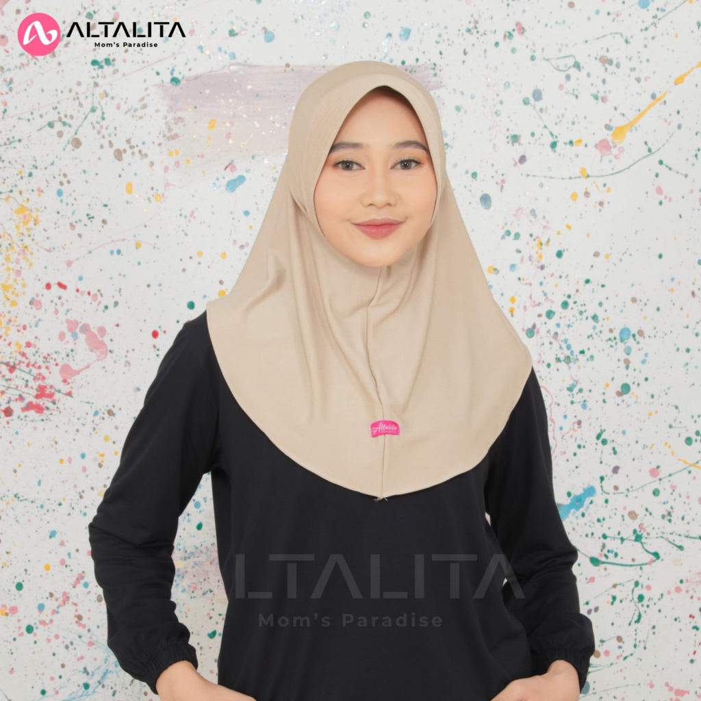 Altalita - Hijab Bergo Sport Penguin Size S Kerudung Instan Qiara Jersey Premium Jilbab Instan pet Tebal Menutup Dada Cocok Untuk Sekolah Olahraga Volly Futsal Senam dan Sehari-Hari