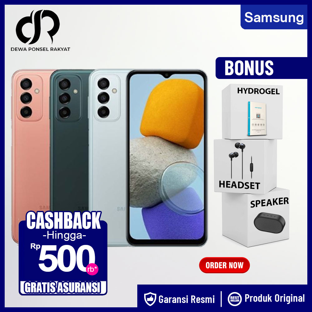 Handphone Samsung Galaxy M23 6GB+128GB 5G Garansi Resmi Samsung M23 6 GB 128 GB Not A52S A32 A23 A24 A33 A34 A53 A54 A73 A03S A04 A04S A04E A13 A14 A03 CORE M12 M22 M32 M33 M53 A7 LITE A8