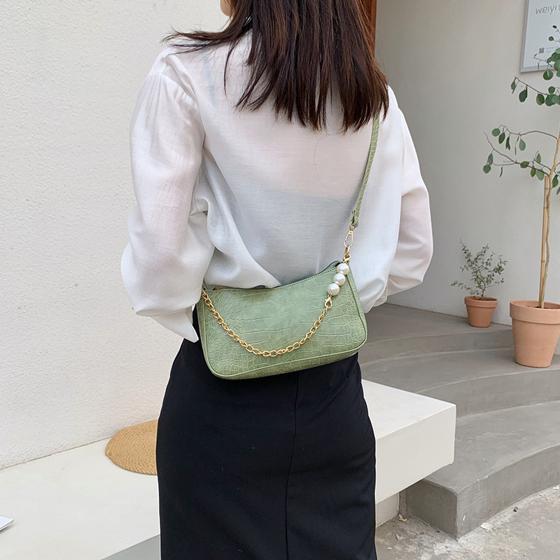 Tas Selempang New 2023 Fashion Mutiara Korea Import Style  Premium Pu Sederhana Bag Aksesoris Wanita Tas Ketiak Wanita