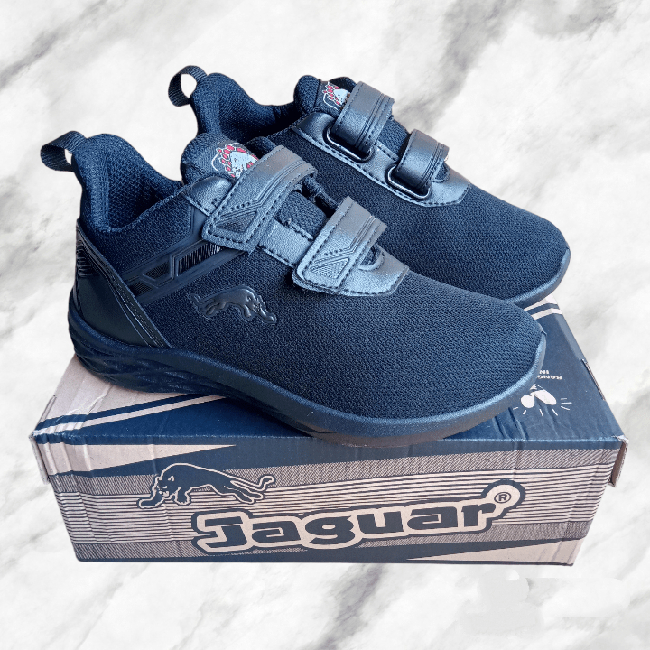 Sepatu sekolah JAGUAR JAS 310 V TK SD anak laki-laki perempuan hitam polos
