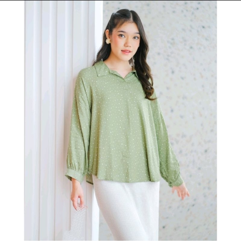 mayoutfit breyka blouse sage green new sale