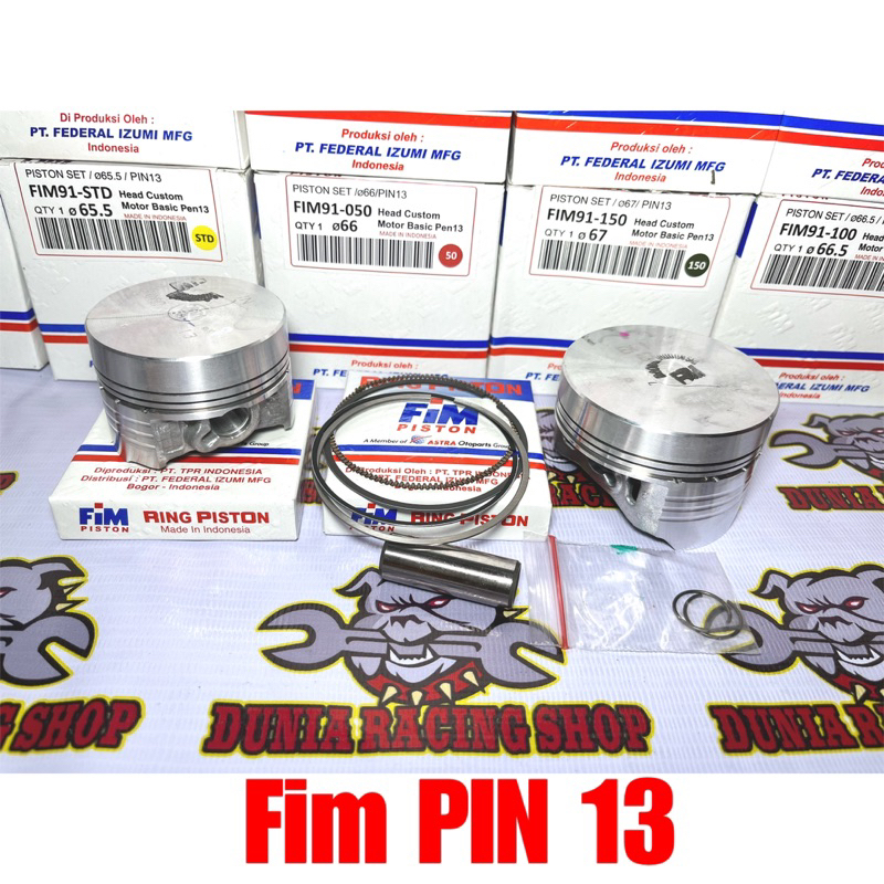 Piston FIM Seher FIM Custom Dome 57 57.5 58 58.5 59 59.5 60 61 62 63 65.5 66 66.5 67 67.5 Pin 13 1SET Piston FIM Pin 13 Custom Dome Jenong Cebol