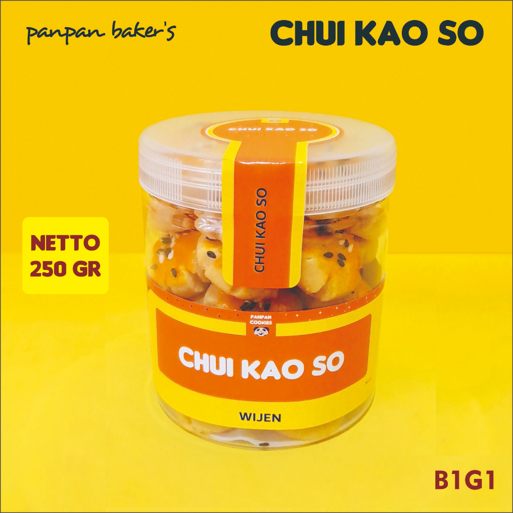 

Chui Kao So Cookies Wijen Panpan Baker's Tabung 250 gr (Free Cookies) - Camilan Kue Kering Renyah dalam Stoples