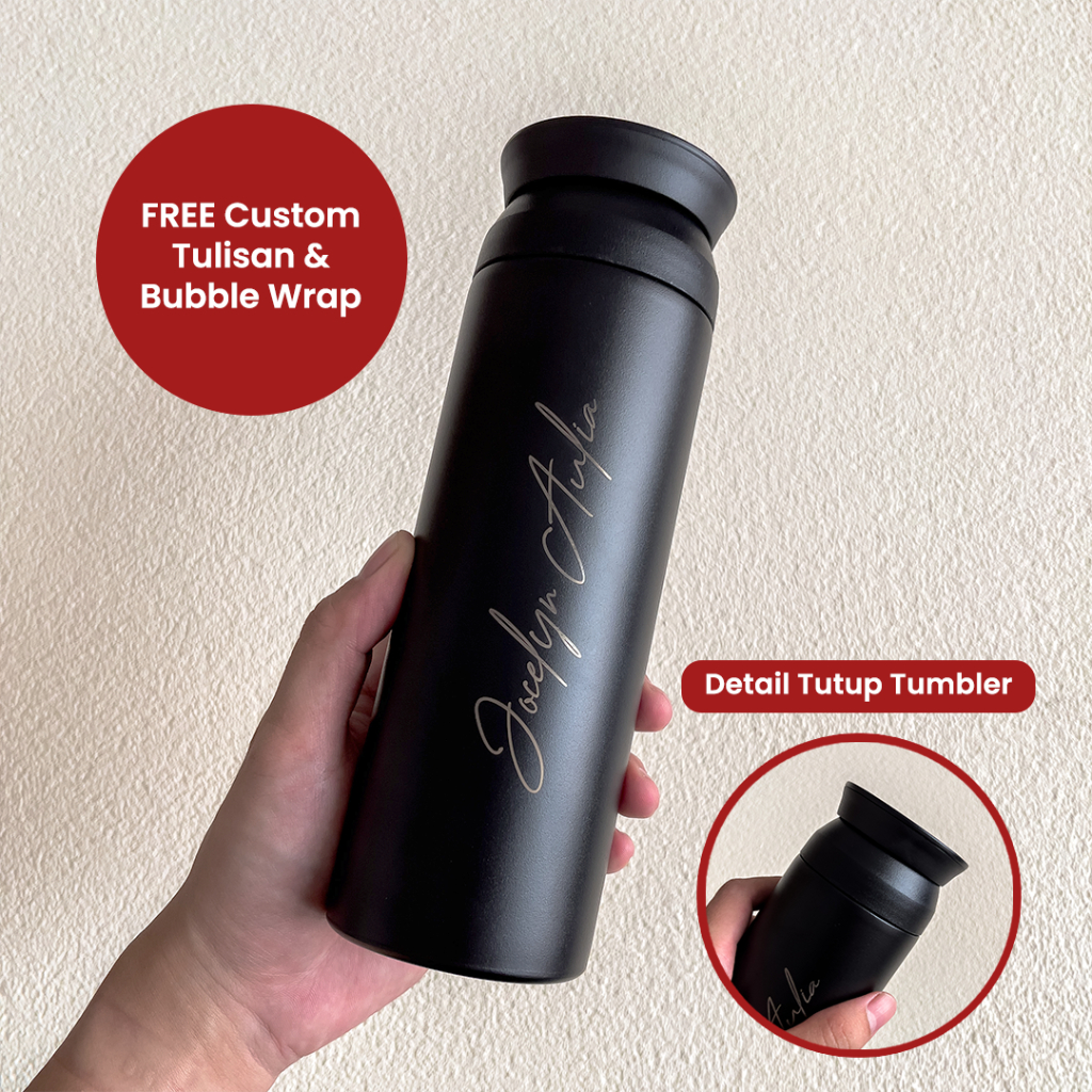 Tumbler Japan Custom Nama Tumblr Botol Air Minum Stainless Custom Grafir Logo Untuk Gift Wedding Pernikahan Valentine Hadiah Kado Wisuda Graduation Ulang Tahun Pacar Cewek Cowok Pria Wanita