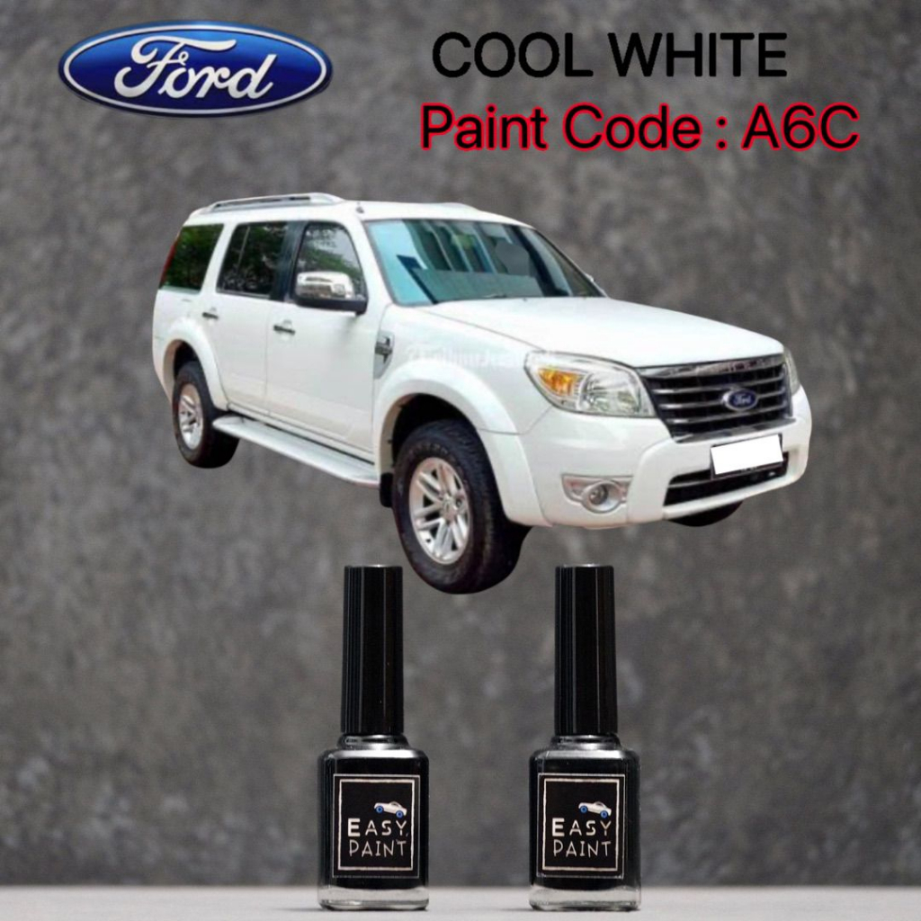 Cat Oles Mobil Cool White A6C Ford Everest Putih Solid 15ml