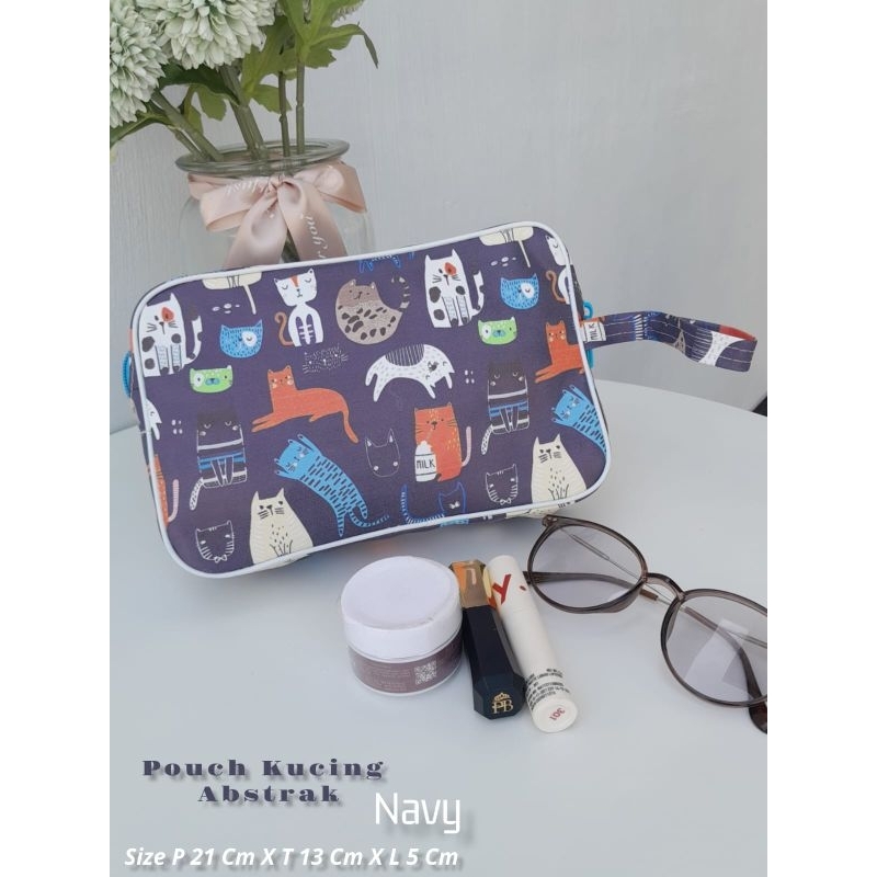 POUCH TALI SAMPING KOSMETIK MOTIF ANIMAL