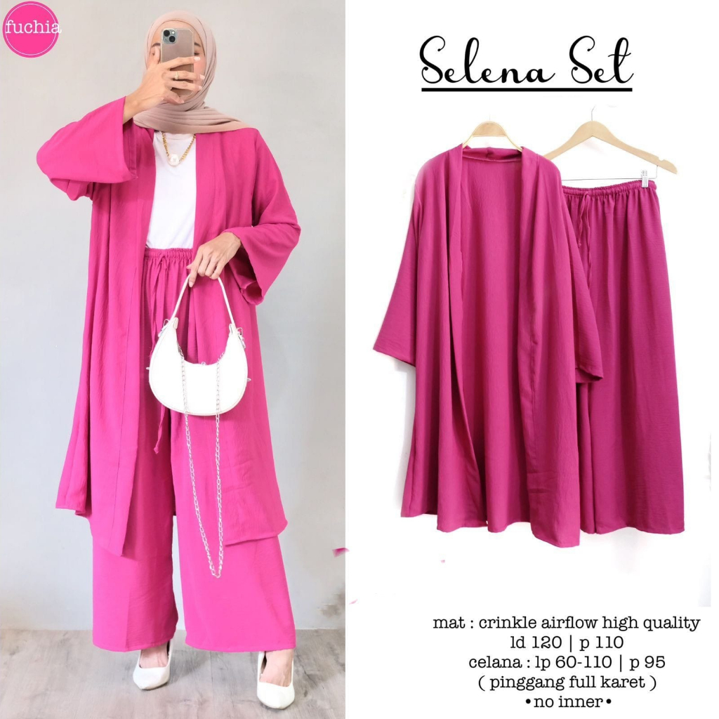 Setelan Kaos Kulot + Outer Premium Jumbo/Celana Kulot + Outer Crinkle Airflow Premium Jumbo /Setelan