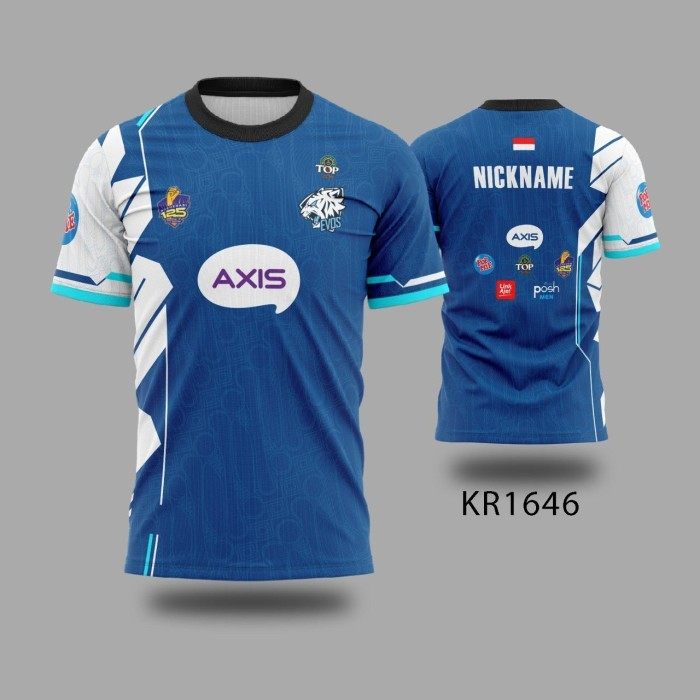 Kaos Jersey Game Esports Mobile Legend AOV Free Fire PUBG AOV Dota Custom Nama dan Logo EVOS Esport 