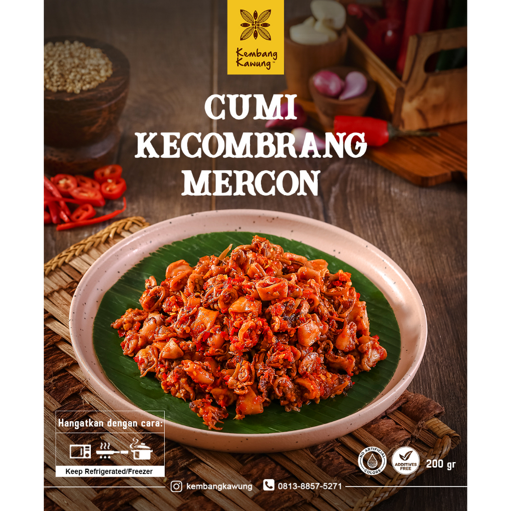 

Frozen Vacuum / Siap Saji - Cumi Kecombrang Mercon (Super Pedas) Kembang Kawung @120gr/200gr