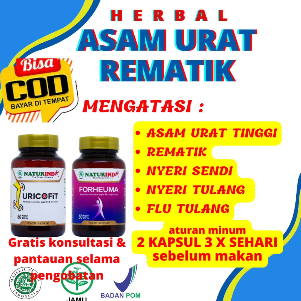 Naturindo Obat Asam Urat Tulang Herbal Asam Urat Rematik Asam Urat dan Rematik Nyeri Sendi Lutut Nye