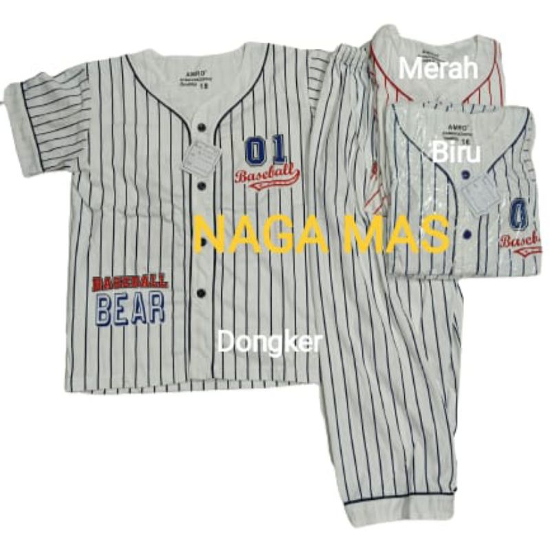 Setelan Anak Laki AMRO Piyama CP Size 16-20 BaseBall