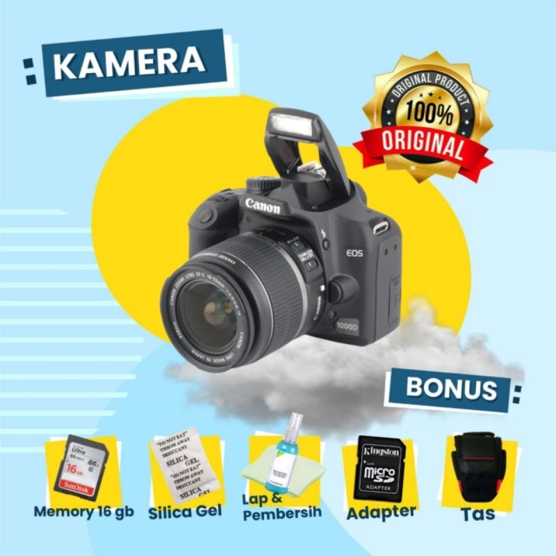 KAMERA CANON 1000D Kit Second - Camera DSLR Canon Termurah dan Terbaik Untuk Pemula