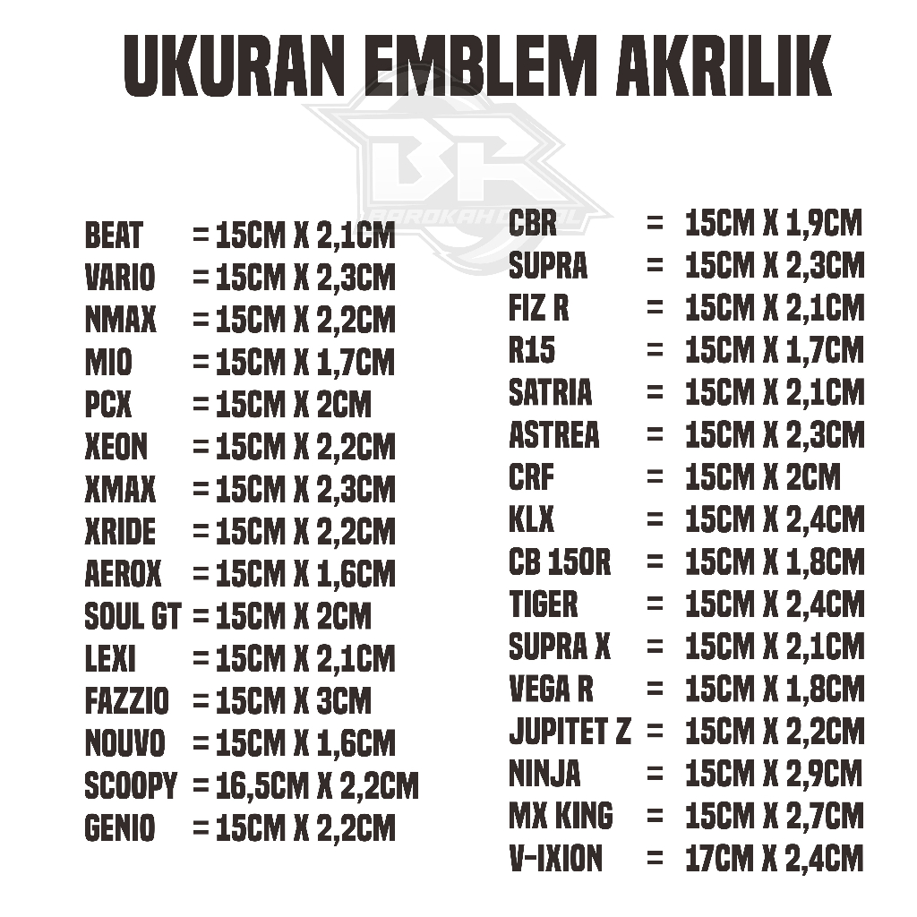 Emblem Akrilik Timbul Tebal Emblem Motor (Dapet 2pcs)