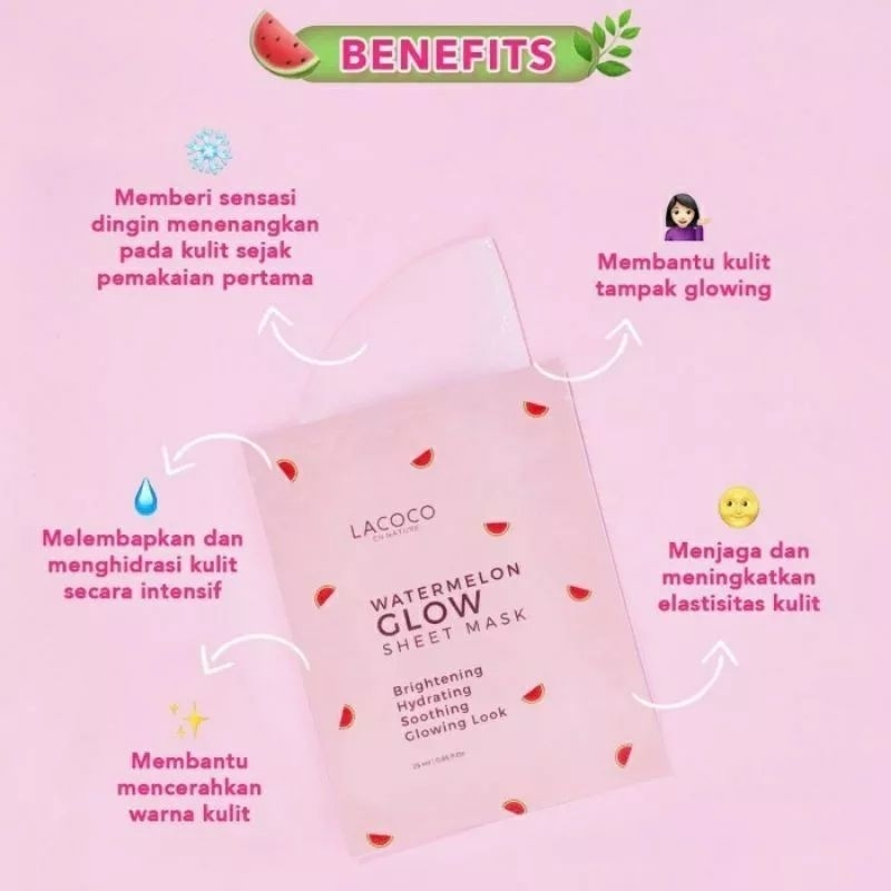 LACOCO Sheet Mask Intensive Serum Glowing pencerah Wajah dan Kelopak Mata kurangi garis halus mata panda Aman BPOM