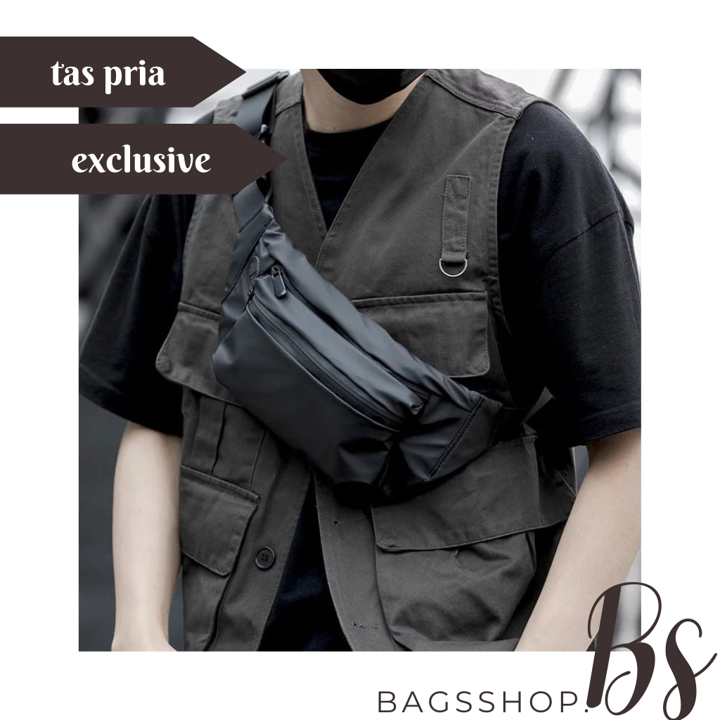 tas selempang slempang selempanh waistbag weist bag waisbag sligbag slig bag bahu pria cowo cowok la