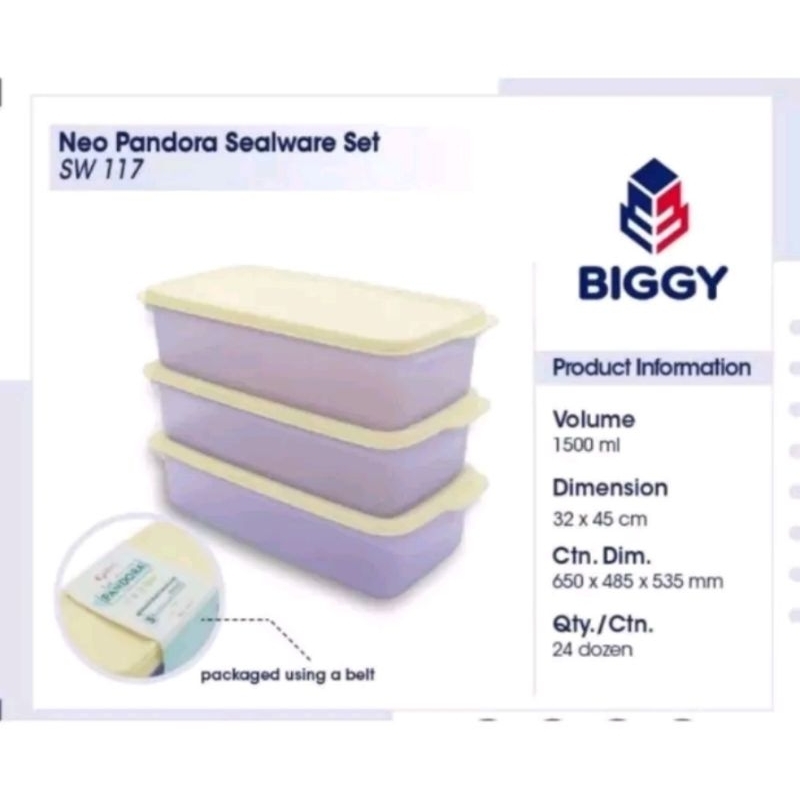 Sealware neo pandora Food Container 3 set 1500 ml