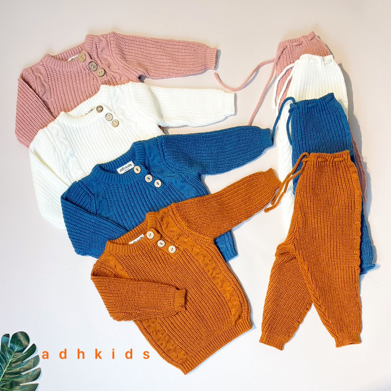 AUTUMN BABY KNITWEAR SET NEWBORN/ SETELAN RAJUT BAYI O - 12 Month