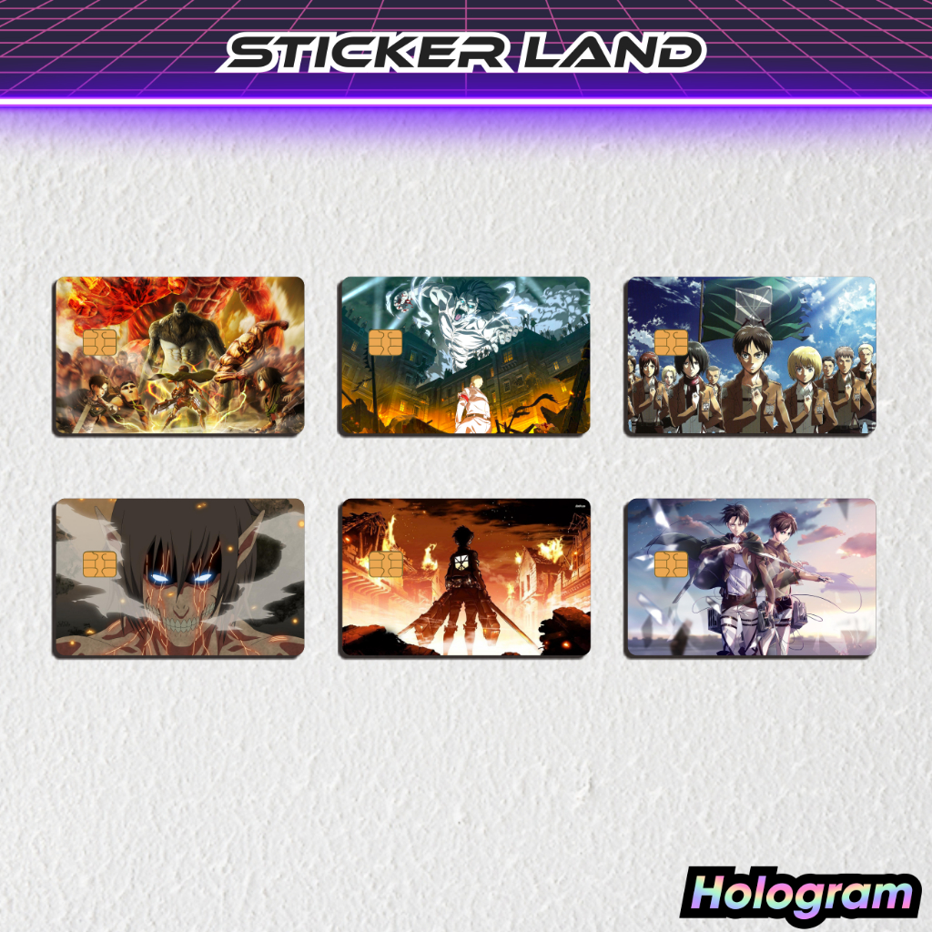 

Stiker ATM Attack On Titan Spesial Hologram - Stiker Kartu ATM Anime Hologram Emoney Flazz Sticker Land