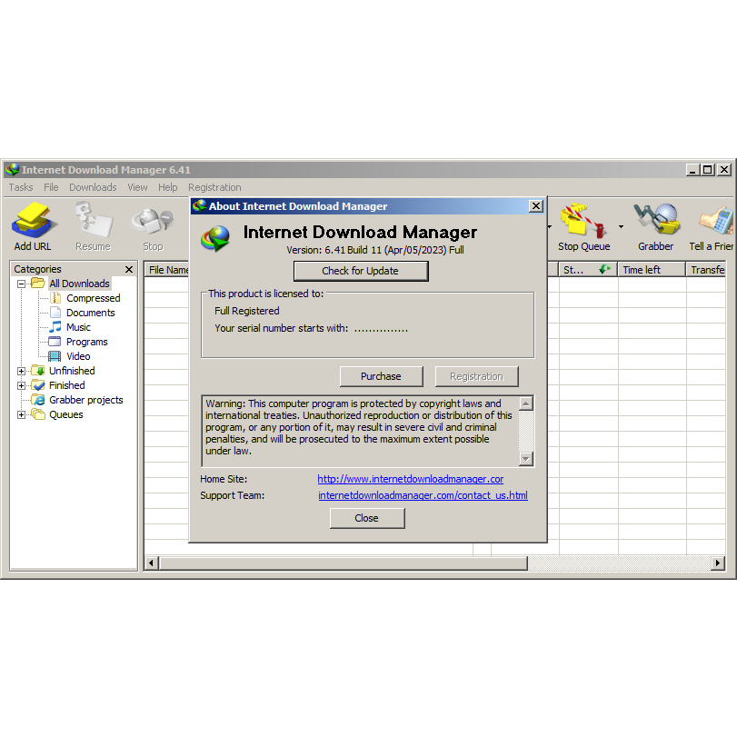 Internet Download Manager (IDM) - License/Lisensi Key Original