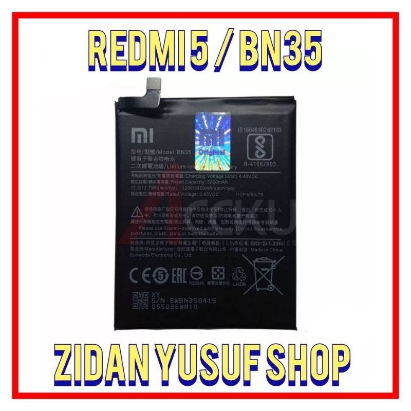 BATTERY BATRE BATRAI BATERAI XIAOMI REDMI 5 BN35 ORIGINAL