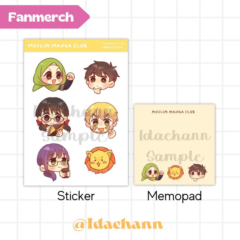 

FANMERCH Muslim Manga Kisscut Sticker dan Memopad