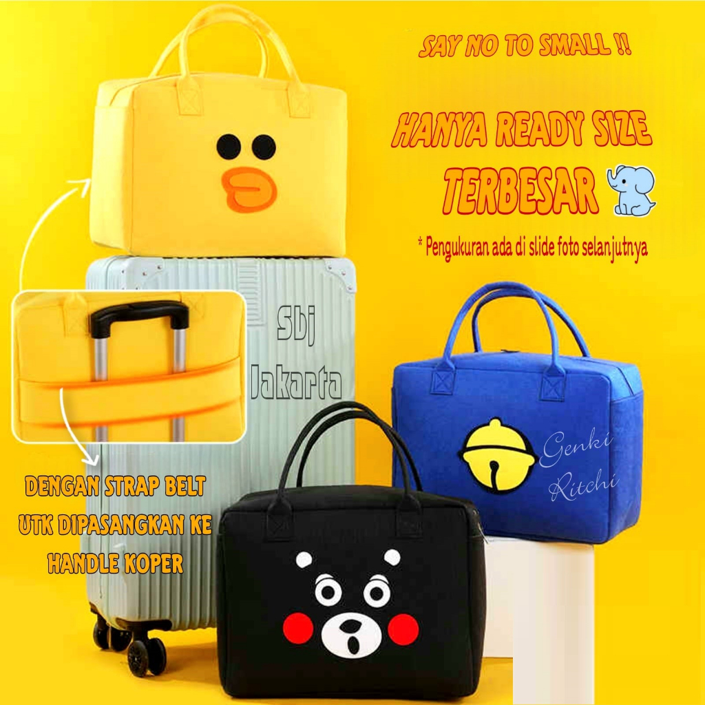 Tas Travel Multifungsi Tas Piknik Tas Olahraga Tas Duffel Ukuran Besar motif kartun Duffer bag