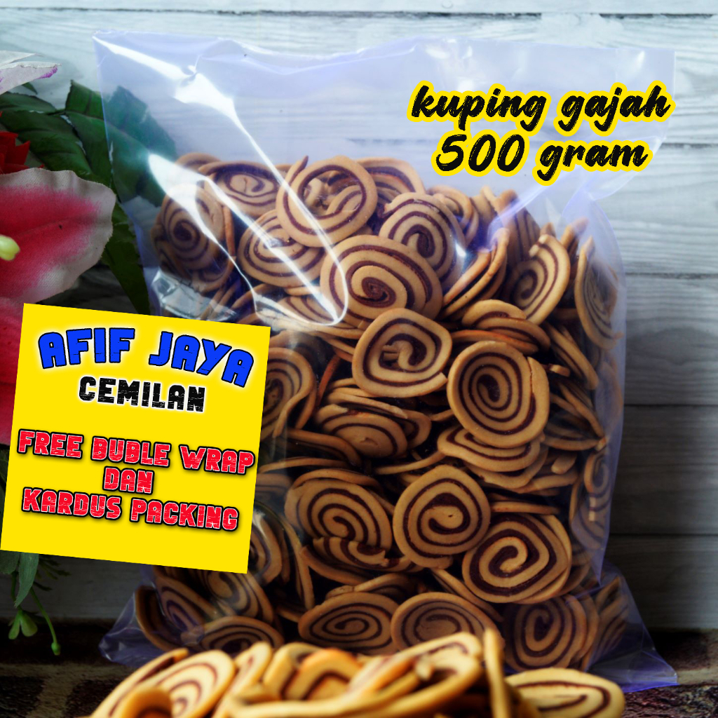 

Kuping Gajah Coklat Homemade Kiloan 500 Gram Afif Jaya Cemilan,Renyah Dan Manis