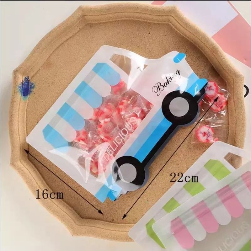 ZIPLOCK BAG UNIK BENTUK MOBIL COCOK UNTUK COOKIES DAN PERMEN 1 PCS