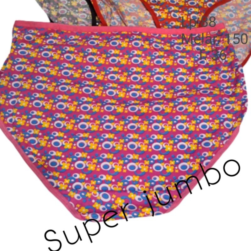 celana dalam wanita super jumbo import Lp150 print polkadot katun lembut