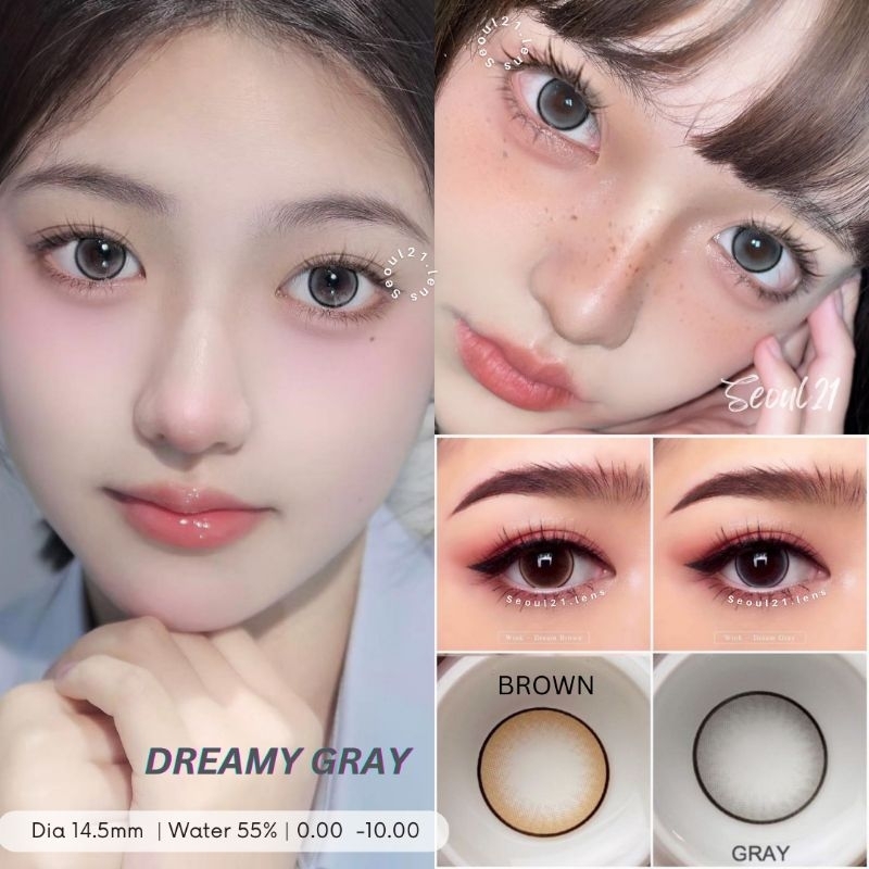 SOFTLENS DREAMY GREY NORMAL MINUS 0.5 s.d -10.00 MADE IN KOREA