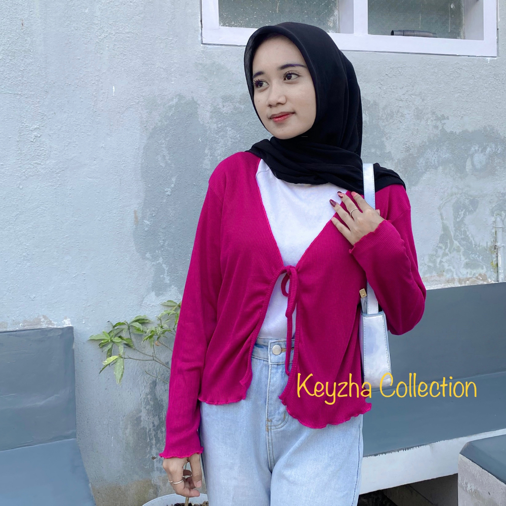 cardigan crop korean style tali rib keyzha collection