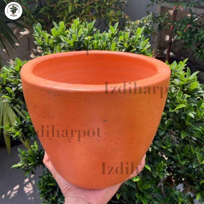 POT BUNGA TANAMAN GERABAH TANAH LIAT MANGKOK POLOS D22 - TERRACOTTA