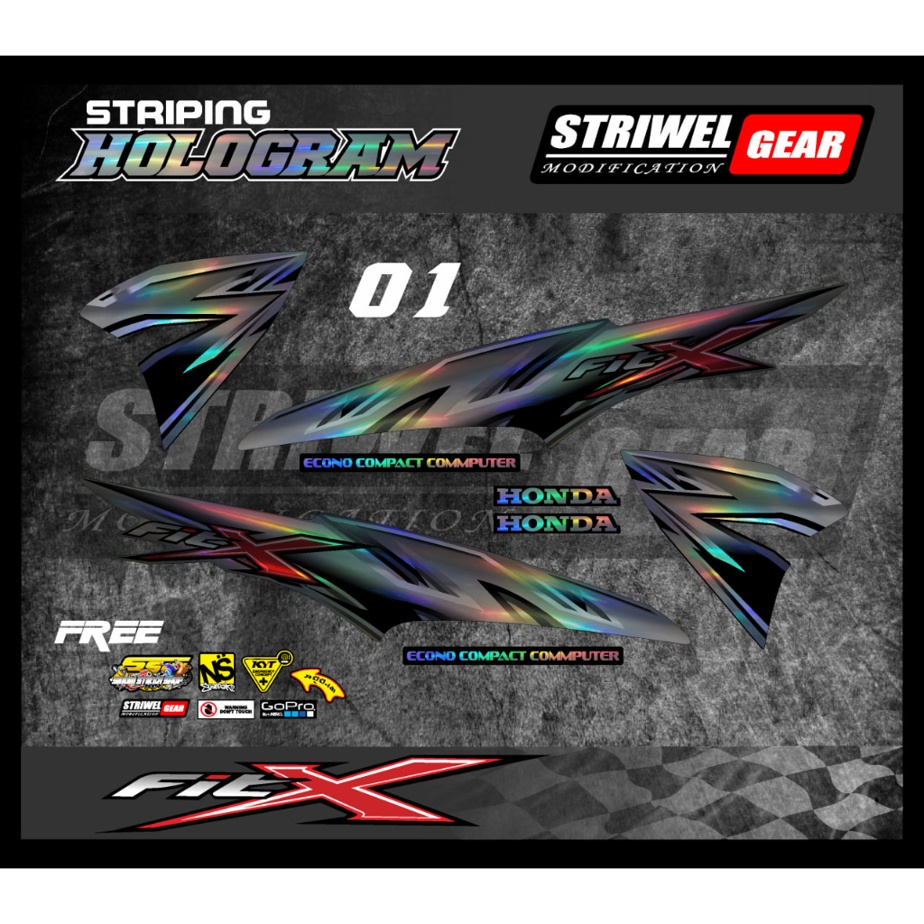 Fit X Striping Hologram Honda Fit X / Supra Fit X Tahun 2008