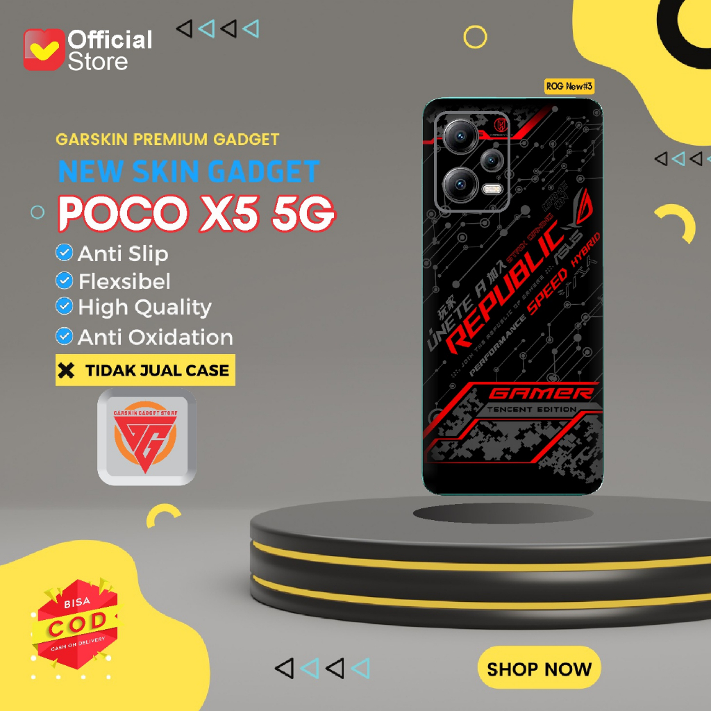 Garskin Poco X5 5G Skin Gadget Premium Motif ROG New