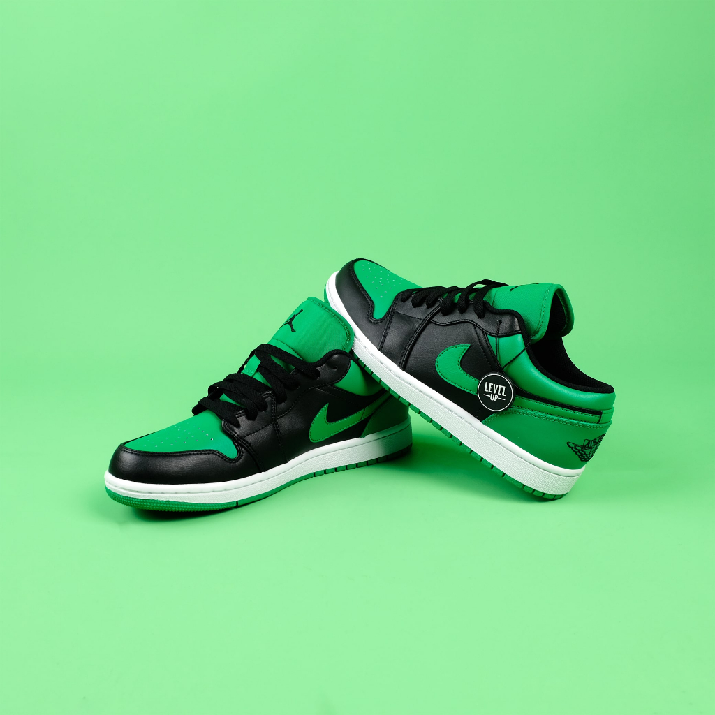 Air Jordan 1 Low Black Lucky Green 100% Original