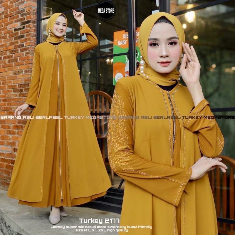 Gamis Abaya Turkey 2177 Mega Store Longdress Busana Muslimah