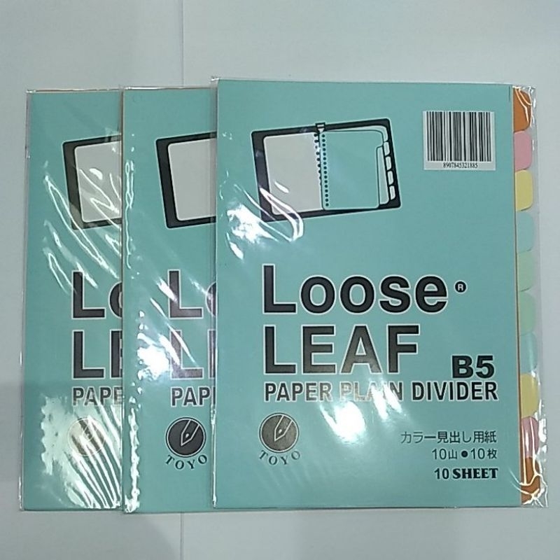 

INDEX LOOSE LEAF B5 10 COLOR