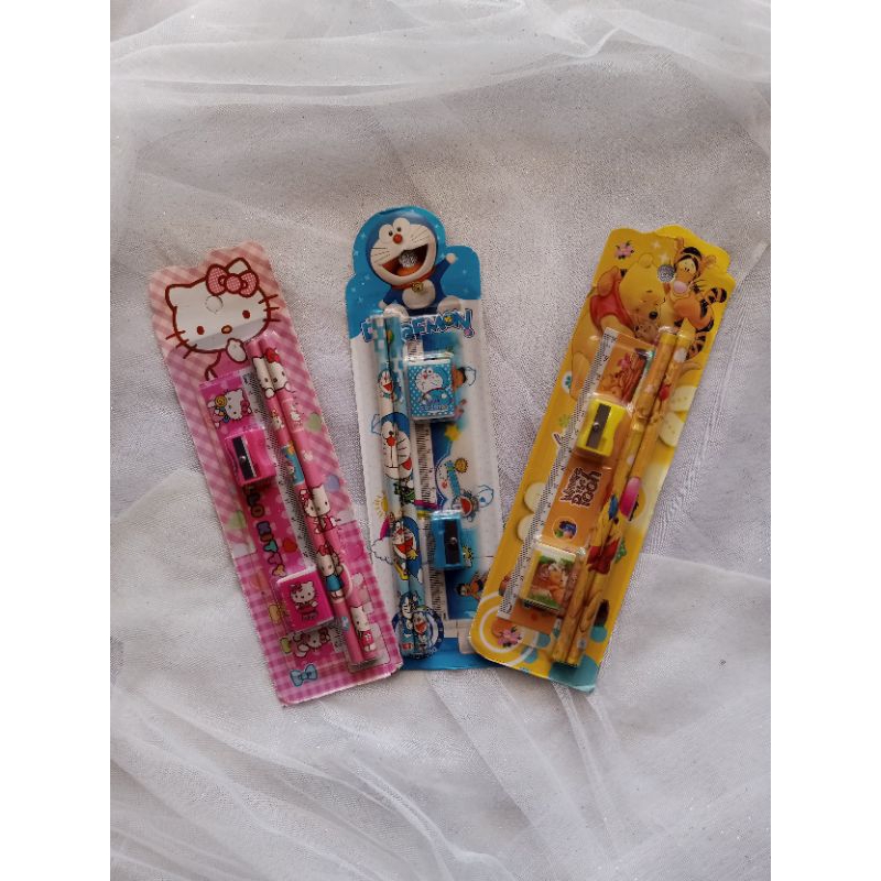 

Alat tulis anak set 5 in 1 (pensil 2, rautan, penghapus, penggaris)