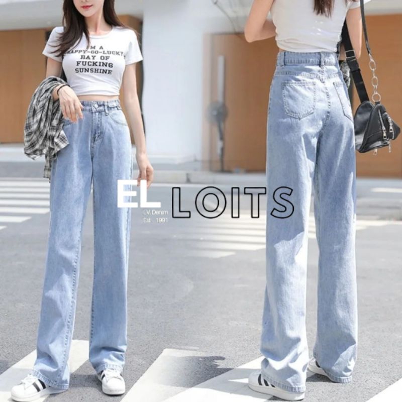 Celana Kulot Jeans Wanita Loose Model Korea 2023