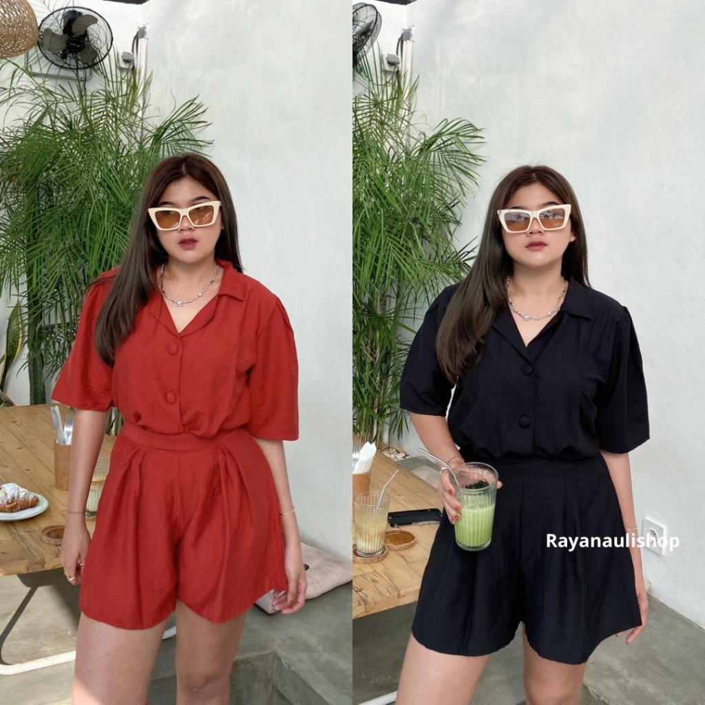 Sila One Set Korean Kekinian Lengan Pendek