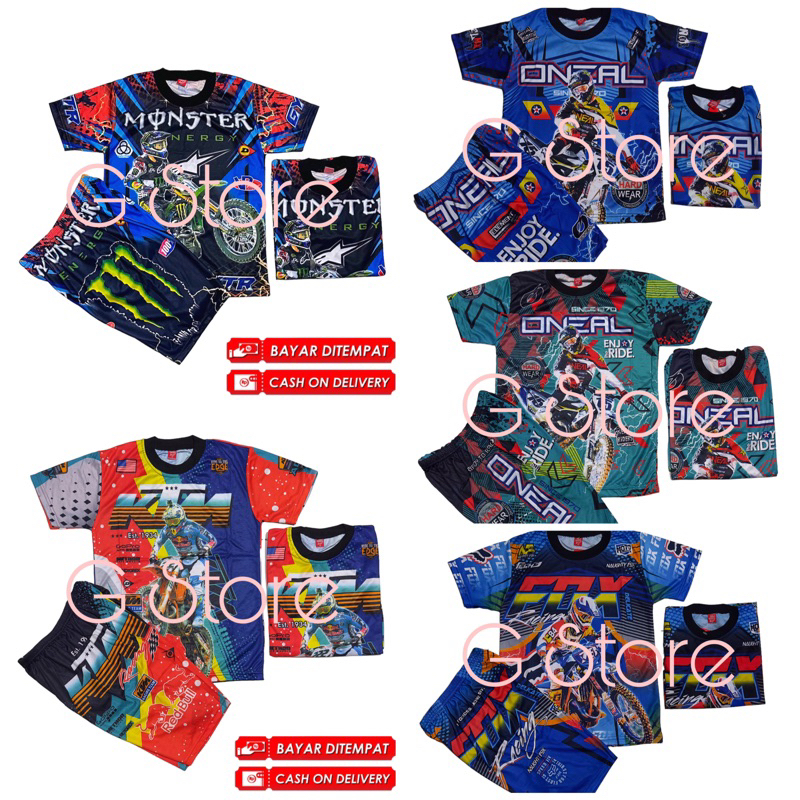 SETELAN ANAK BAJU MOTORCROSS / SETELAN JERSEY LENGAN PENDEK ANAK SEPEDA GUNUNG TERBARU / SETELAN BAJU BALAP ANAK / JERSEY BAJU BALAP LENGAN PENDEK ANAK