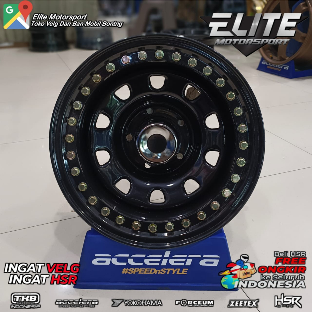 Pelek Daytona Beadlock Ring 15x10 Lubang 5x139,7 Velg Mobil Escudo Jeep Jimny Katana