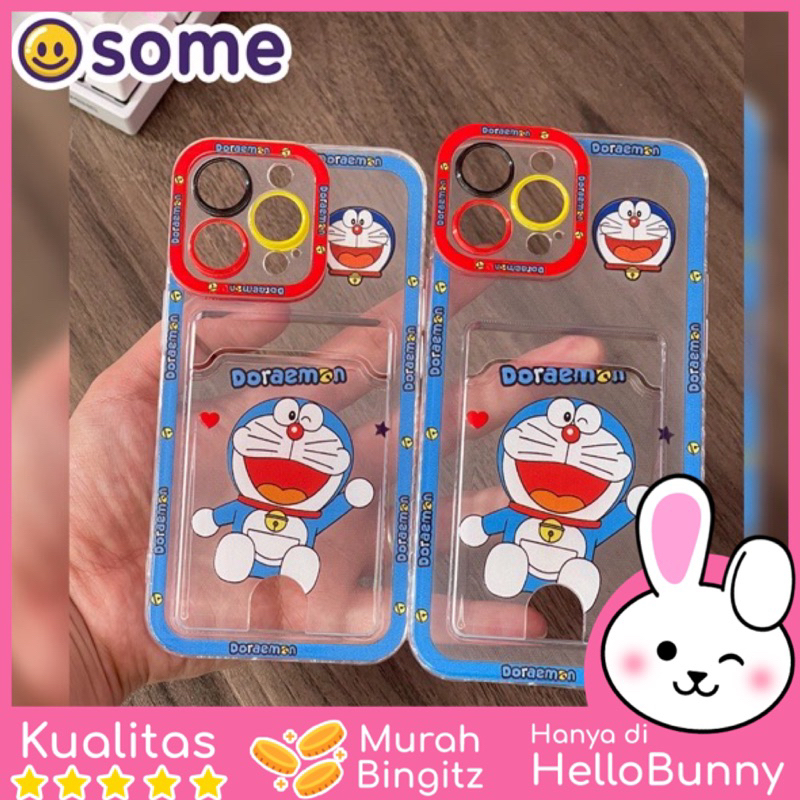 Case  Slot Kartu for android iPhone soft Doraemon card slot Reno Samsung Realme iPhone X XS Max 11 P