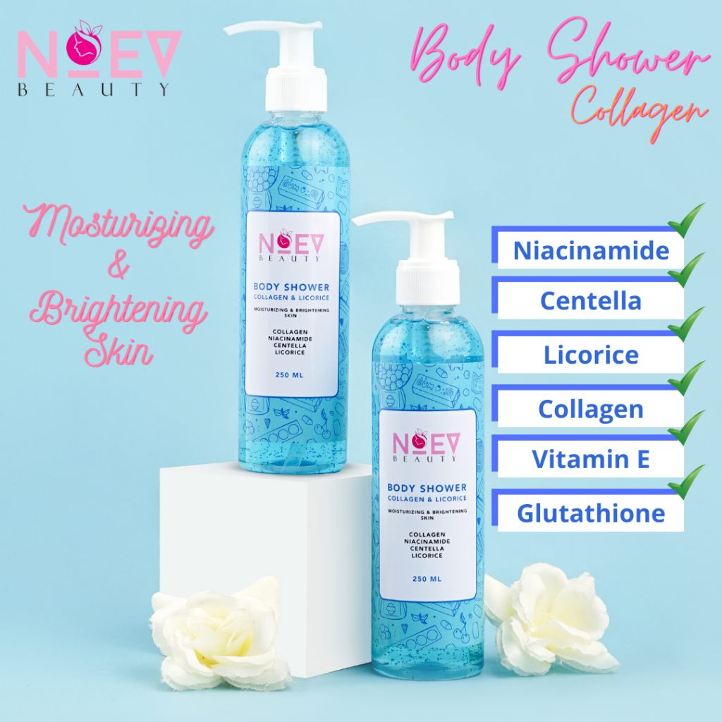 NOEV Beauty Body Shower Collagen &amp; Scrub 250ml - Sabun Mandi Collagen &amp; Scrub 250ml
