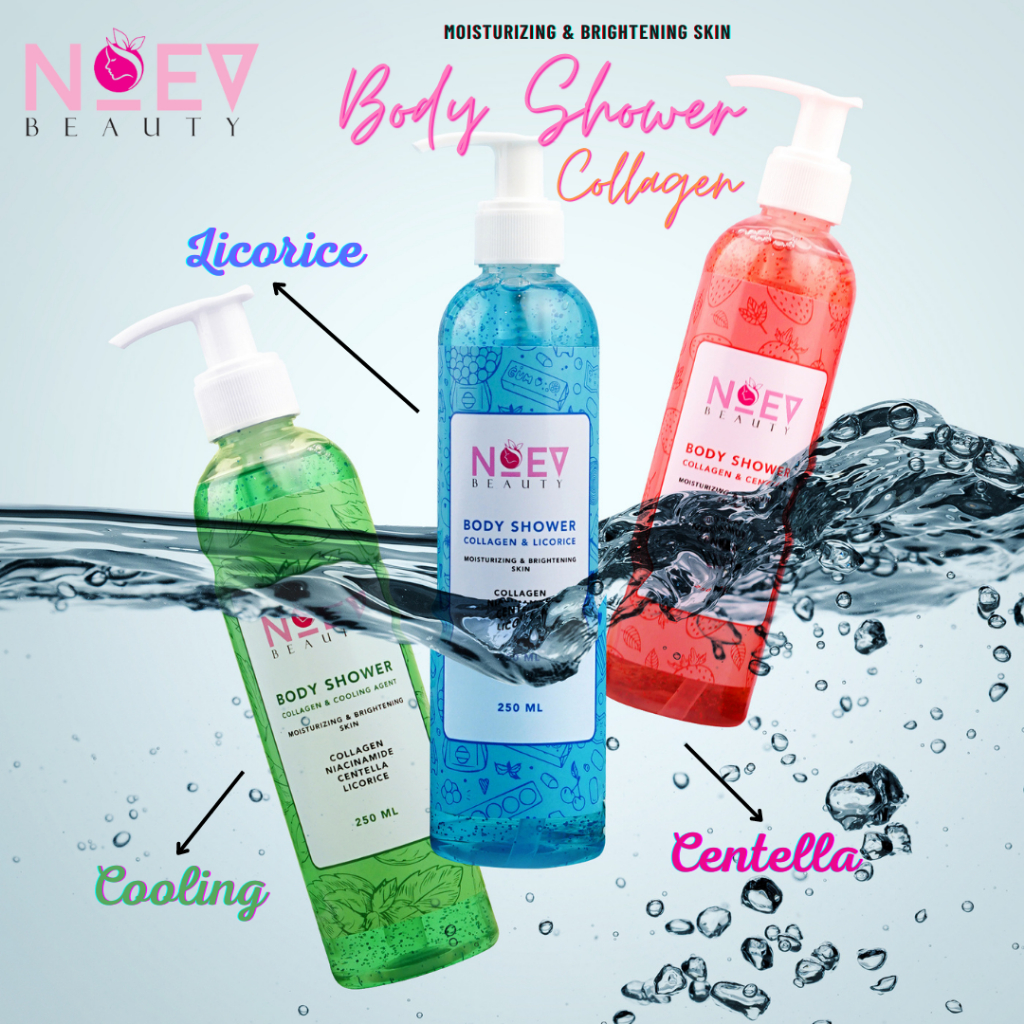 NOEV Beauty Body Shower Collagen &amp; Scrub 250ml - Sabun Mandi Collagen &amp; Scrub 250ml