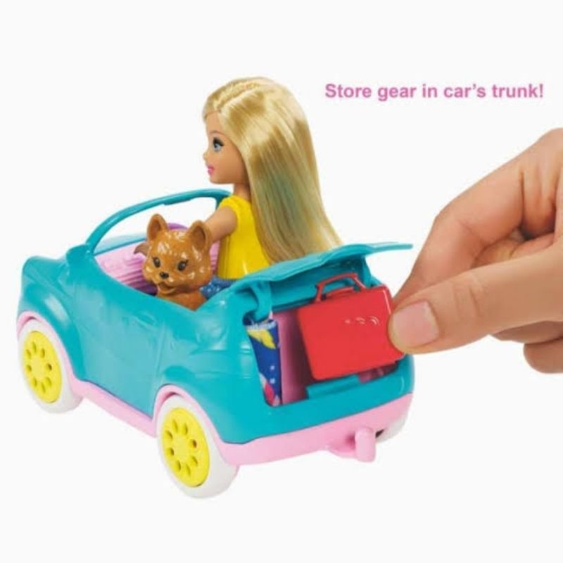 ori original mattel barbie chelsea camper car RV playset set gift little hadiah kado ultah boneka doll baby bayi mainan anak cewek perempuan girl teddy cat van club sticker play toddler birthday present camping