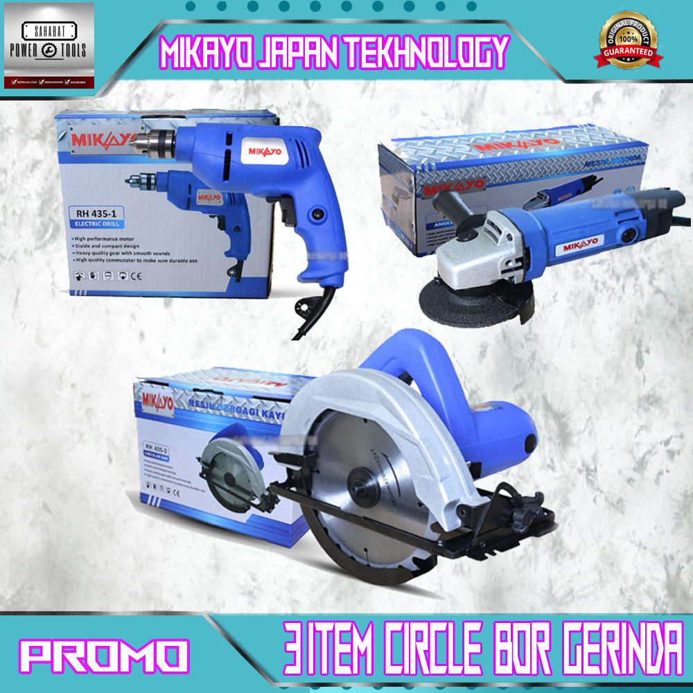 GARANSI 1 TH!!! ORIGANL MESIN PLANNER/MESIN SERUT/MESIN KETAM PASAH MIKAYO -BOR 10MM BOLAK BALIK DAN CIRCULAR SAW MIKAYO SET TUKANG KAYU KOMPLIT 3 PCS by mitra abadi teknik 88